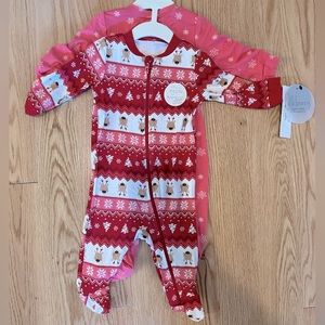 NWT 2 Milkberry Bamboo Holiday / Christmas Zippies 0-3 Months
